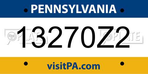 13270Z2 Pennsylvania License Plate