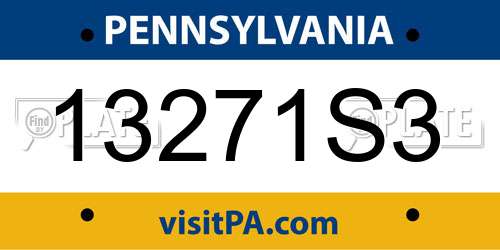 13271S3 Pennsylvania License Plate