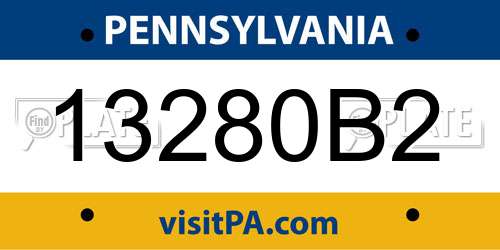 13280B2 Pennsylvania License Plate