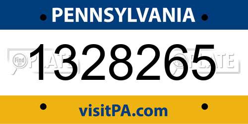 1328265 Pennsylvania License Plate