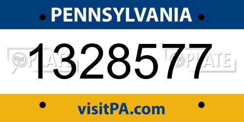 1328577 Pennsylvania License Plate