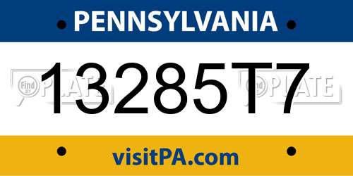 13285T7 Pennsylvania License Plate