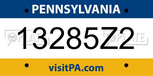 13285Z2 Pennsylvania License Plate