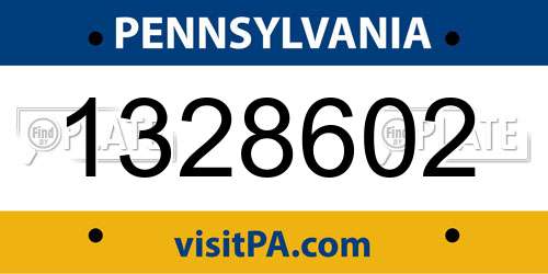 1328602 Pennsylvania License Plate
