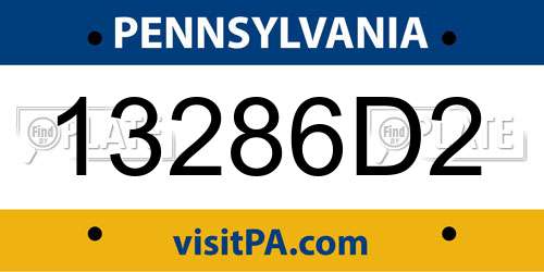 13286D2 Pennsylvania License Plate