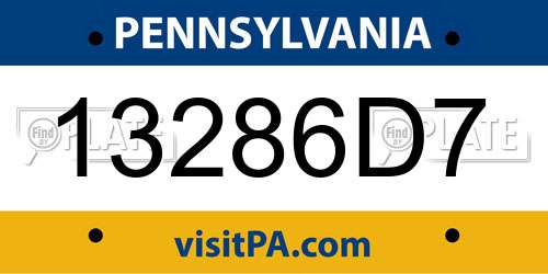 13286D7 Pennsylvania License Plate