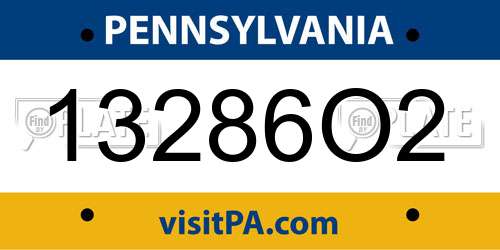 13286O2 Pennsylvania License Plate