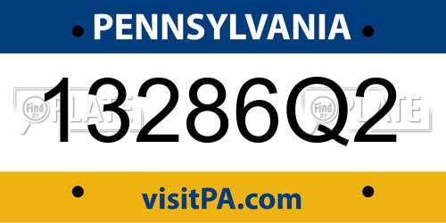 13286Q2 Pennsylvania License Plate