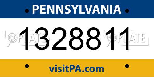 1328811 Pennsylvania License Plate