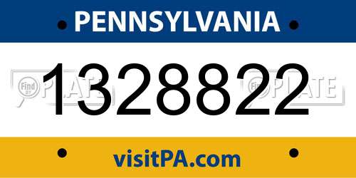 1328822 Pennsylvania License Plate