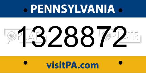 1328872 Pennsylvania License Plate
