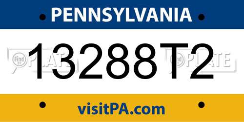 13288T2 Pennsylvania License Plate