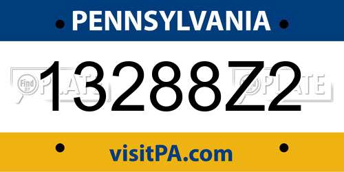 13288Z2 Pennsylvania License Plate