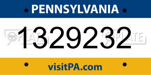 1329232 Pennsylvania License Plate