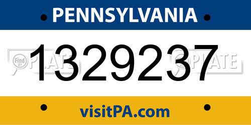 1329237 Pennsylvania License Plate