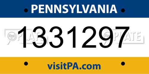 1331297 Pennsylvania License Plate