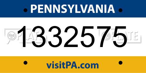 1332575 Pennsylvania License Plate