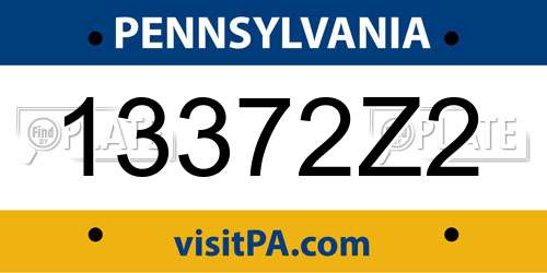 13372Z2 Pennsylvania License Plate