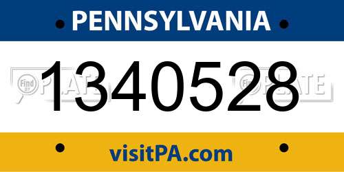 1340528 Pennsylvania License Plate