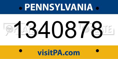 1340878 Pennsylvania License Plate