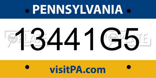 13441G5 Pennsylvania License Plate