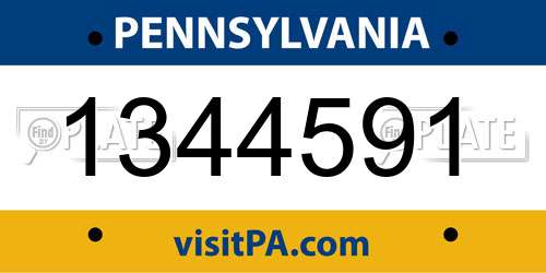 1344591 Pennsylvania License Plate