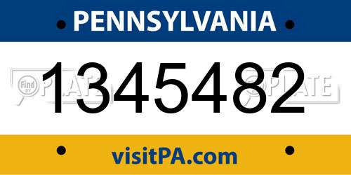 1345482 Pennsylvania License Plate