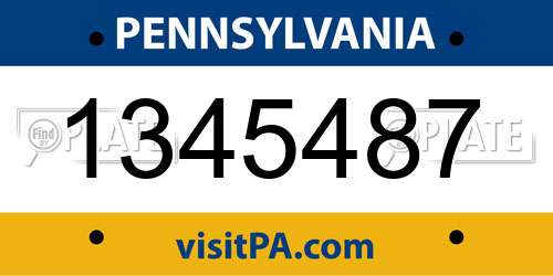 1345487 Pennsylvania License Plate