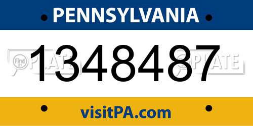 1348487 Pennsylvania License Plate