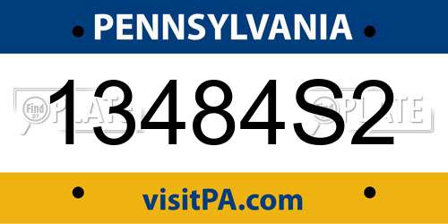 13484S2 Pennsylvania License Plate