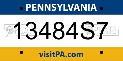 13484S7 Pennsylvania License Plate