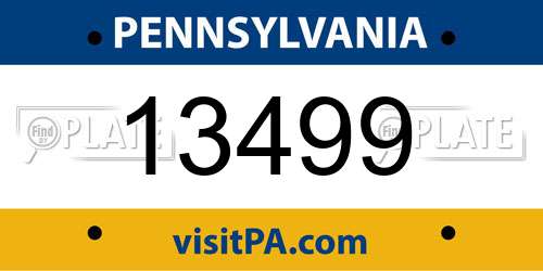 13499 Pennsylvania License Plate
