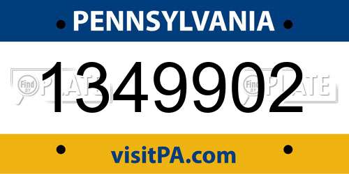 1349902 Pennsylvania License Plate