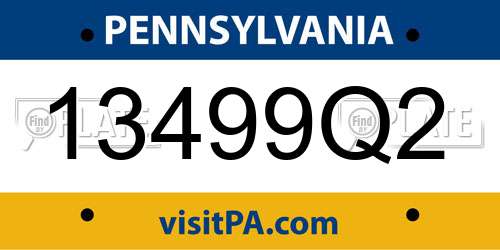 13499Q2 Pennsylvania License Plate