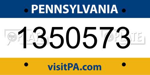 1350573 Pennsylvania License Plate