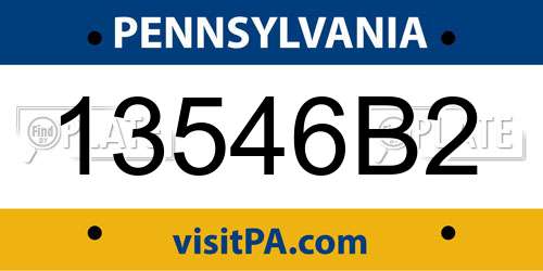 13546B2 Pennsylvania License Plate