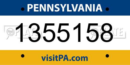 1355158 Pennsylvania License Plate