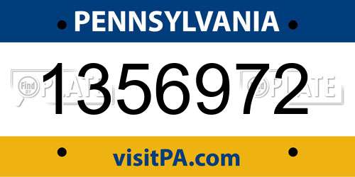 1356972 Pennsylvania License Plate
