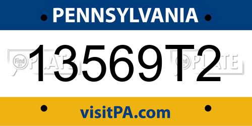 13569T2 Pennsylvania License Plate