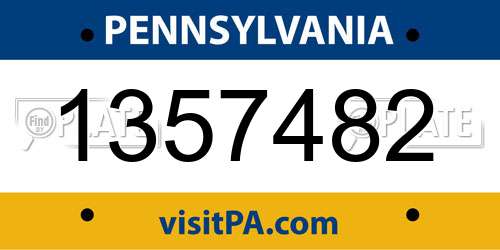 1357482 Pennsylvania License Plate