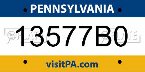 13577B0 Pennsylvania License Plate