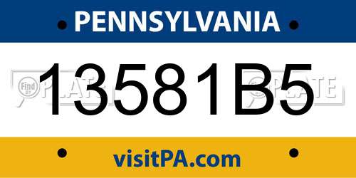 13581B5 Pennsylvania License Plate