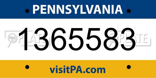 1365583 Pennsylvania License Plate