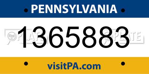 1365883 Pennsylvania License Plate