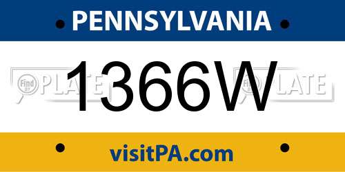 1366W Pennsylvania License Plate
