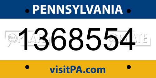 1368554 Pennsylvania License Plate