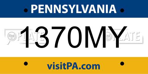 1370MY Pennsylvania License Plate
