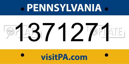 1371271 Pennsylvania License Plate