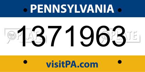 1371963 Pennsylvania License Plate