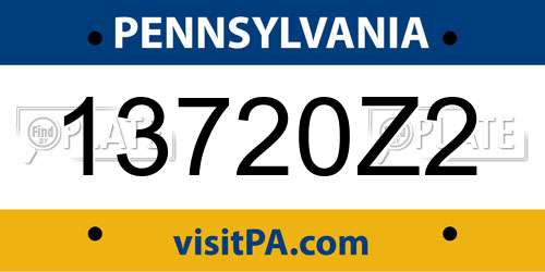 13720Z2 Pennsylvania License Plate